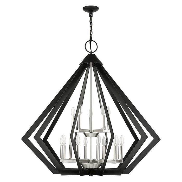 Livex Prism 15 Light Foyer Chandelier, Black
