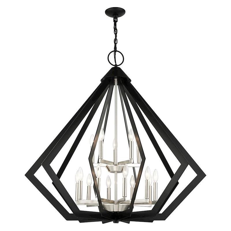 Livex Prism 15 Light Foyer Chandelier, Black