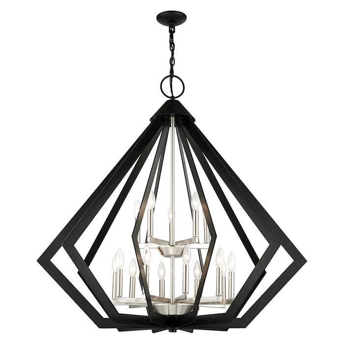 Livex Prism 15 Light Foyer Chandelier, Black