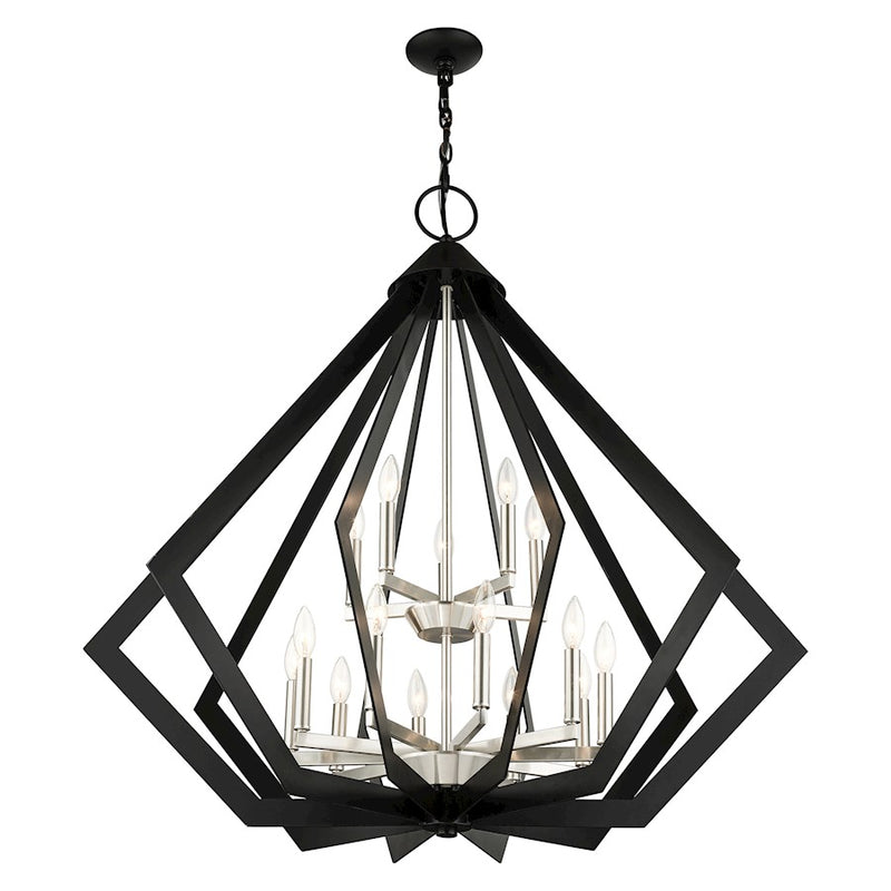 Livex Prism 15 Light Foyer Chandelier, Black