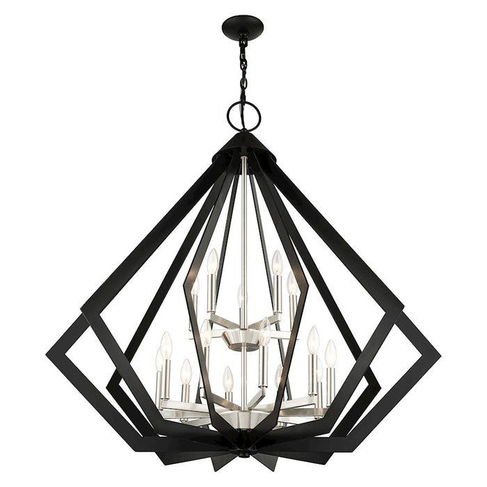 Livex Prism 15 Light Foyer Chandelier, Black