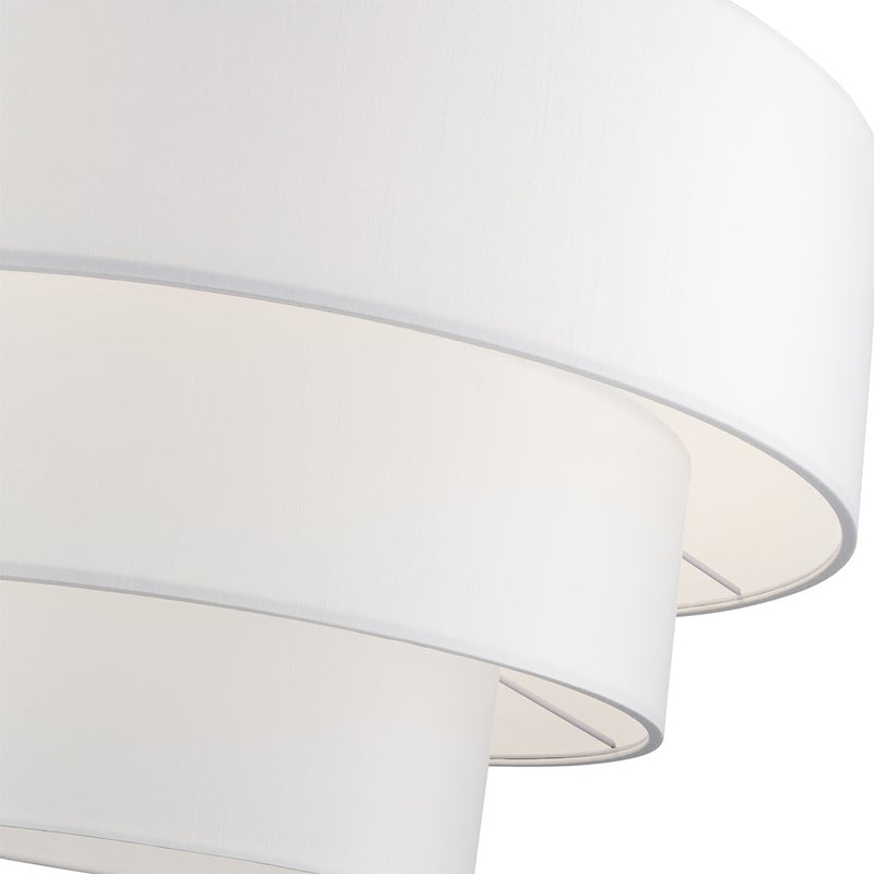Livex Manorwood 5Lt Med. Pendant Chandelier, Nickel/White/White