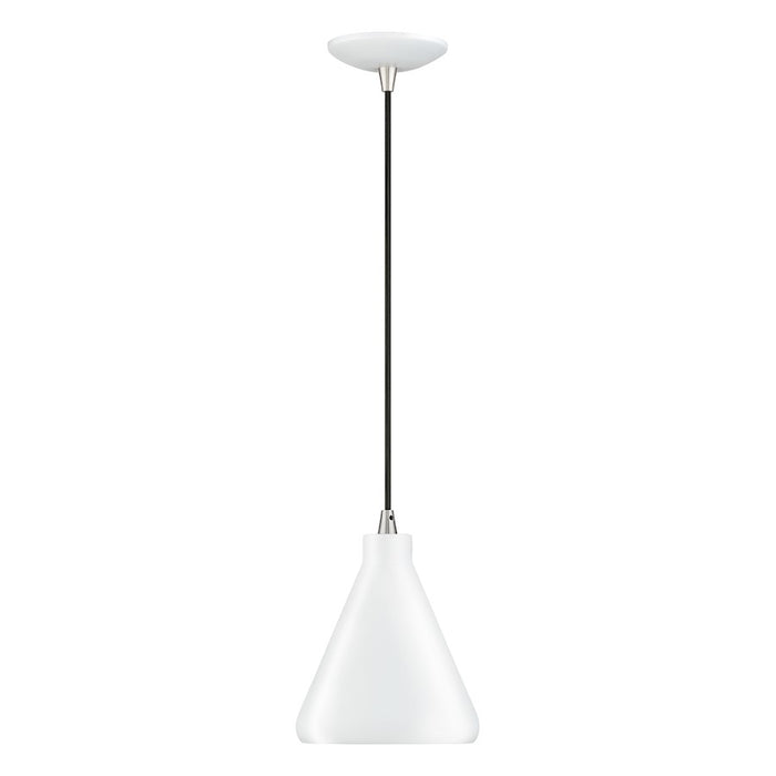 Livex Geneva 1Lt Mini Pendant, White/Nickel/White Aluminum/Gold