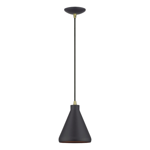 Livex Geneva 1Lt Mini Pendant, Bronze/Brass/Bronze Aluminum/Gold