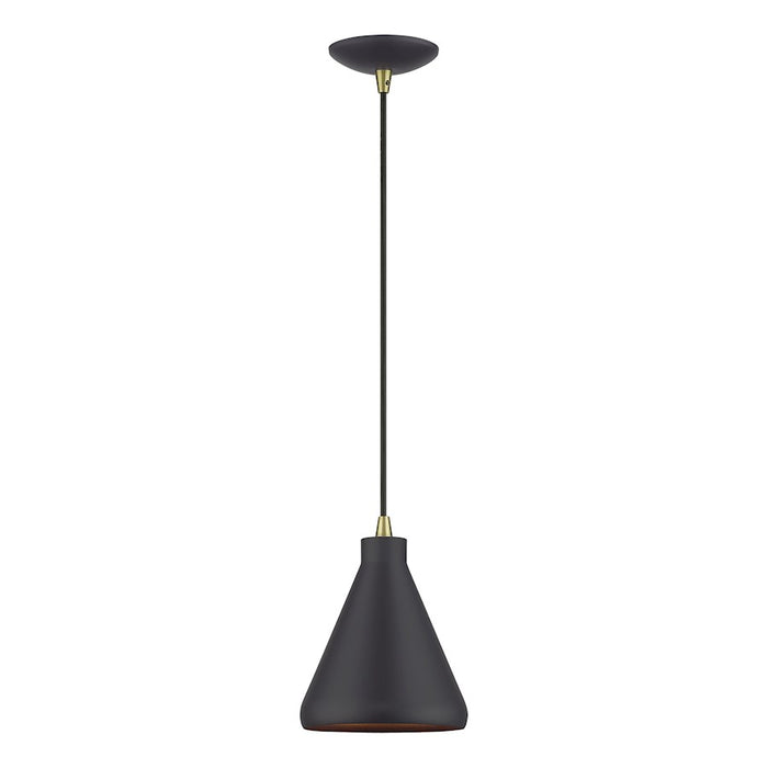 Livex Geneva 1Lt Mini Pendant, Bronze/Brass/Bronze Aluminum/Gold