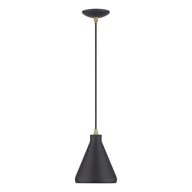 Livex Geneva 1Lt Mini Pendant, Bronze/Brass/Bronze Aluminum/Gold