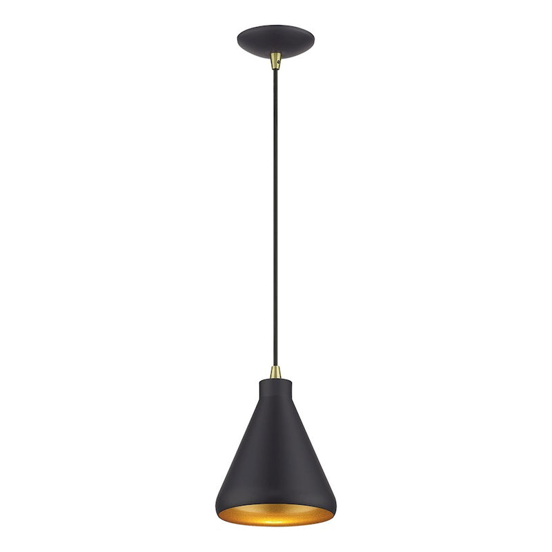 Livex Geneva 1Lt Mini Pendant, Bronze/Brass/Bronze Aluminum/Gold