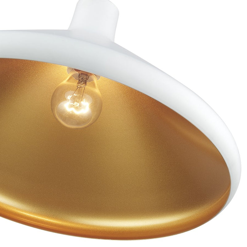 Livex Geneva 1Lt Pendant, White/Nickel/White Aluminum/Gold