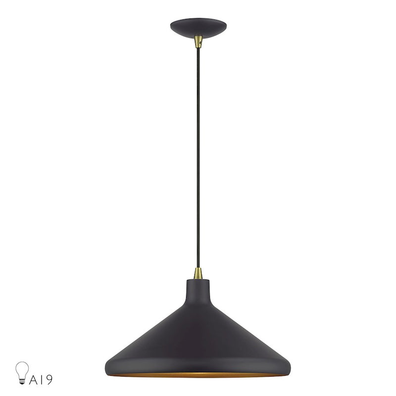 Livex Geneva 1Lt Pendant, Bronze/Brass/Bronze Aluminum/Gold - 41179-07