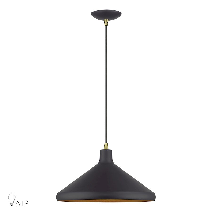 Livex Geneva 1Lt Pendant, Bronze/Brass/Bronze Aluminum/Gold - 41179-07