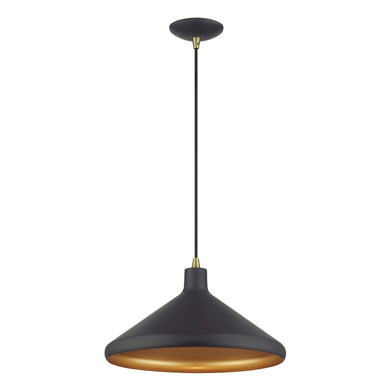 Livex Geneva 1Lt Pendant, Bronze/Brass/Bronze Aluminum/Gold