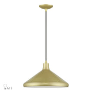 Livex Geneva 1Lt Pendant, Gold/Brass/Gold Aluminum/White - 41179-33