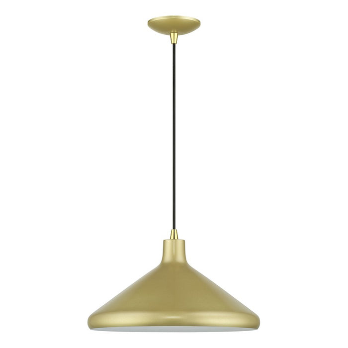 Livex Geneva 1Lt Pendant, Gold/Brass/Gold Aluminum/White