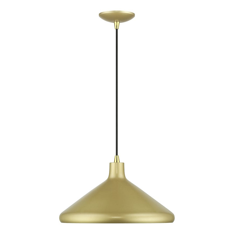 Livex Geneva 1Lt Pendant, Gold/Brass/Gold Aluminum/White