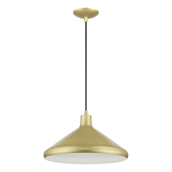 Livex Geneva 1Lt Pendant, Gold/Brass/Gold Aluminum/White