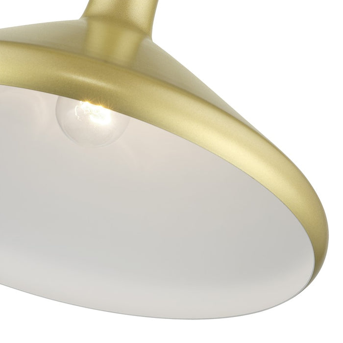 Livex Geneva 1Lt Pendant, Gold/Brass/Gold Aluminum/White