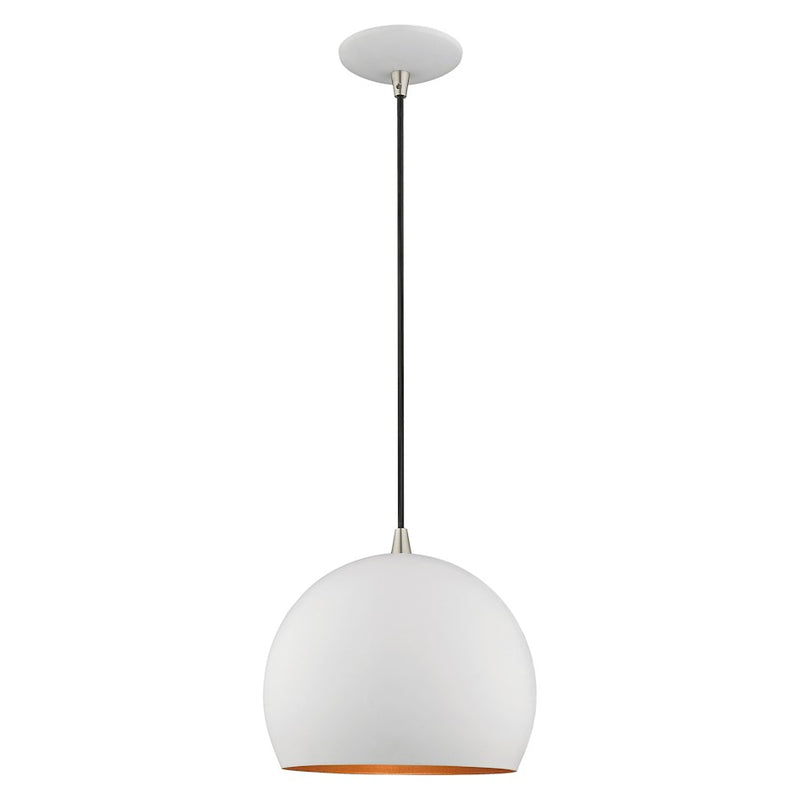 Livex Lighting Metal Shade Smooth Curve 1 Light Mini Pendant