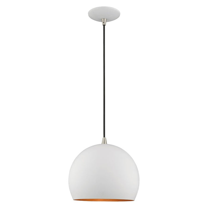 Livex Lighting Metal Shade Smooth Curve 1 Light Mini Pendant
