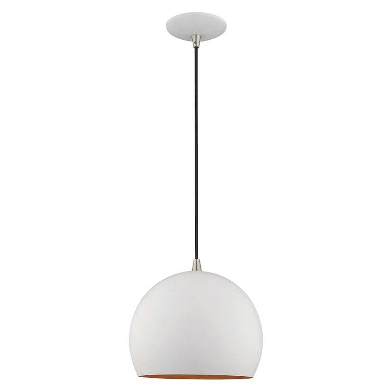 Livex Lighting Metal Shade Smooth Curve 1 Light Mini Pendant