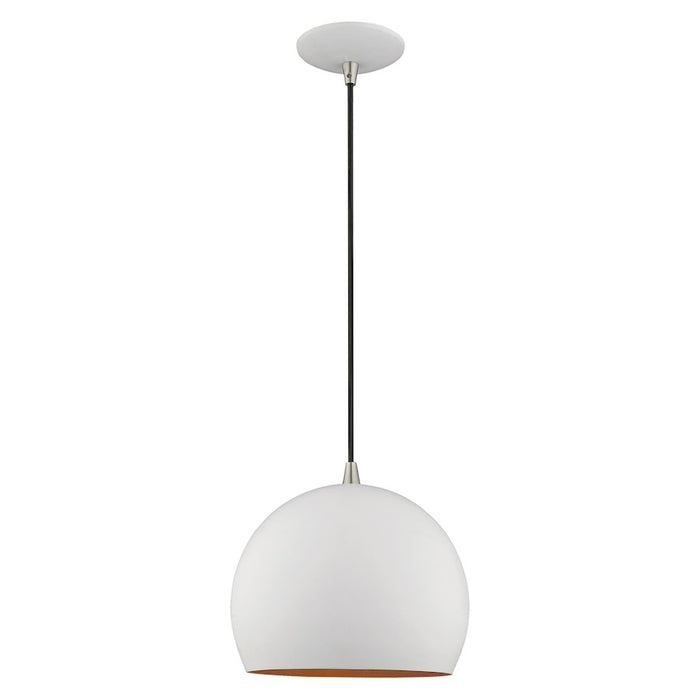Livex Lighting Metal Shade Smooth Curve 1 Light Mini Pendant