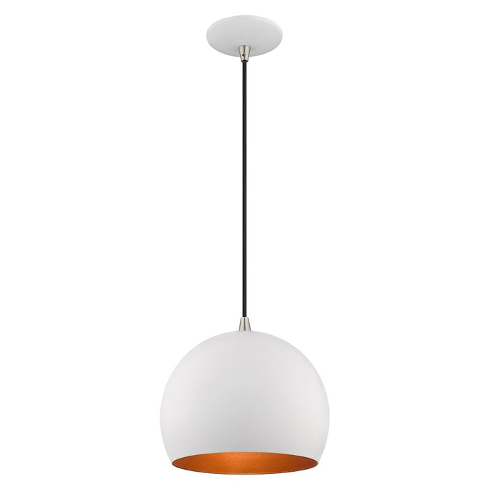 Livex Lighting Metal Shade Smooth Curve 1 Light Mini Pendant
