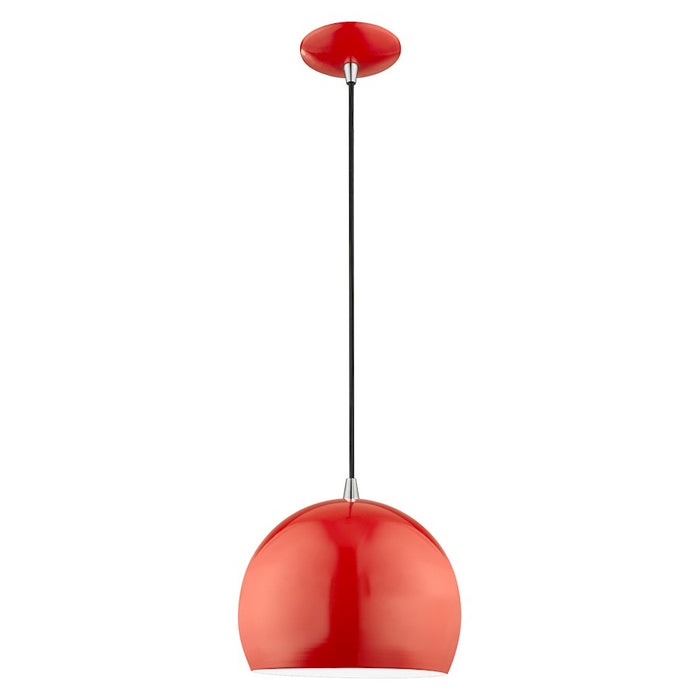 Livex Lighting Metal Shade Smooth Curve 1 Light Mini Pendant
