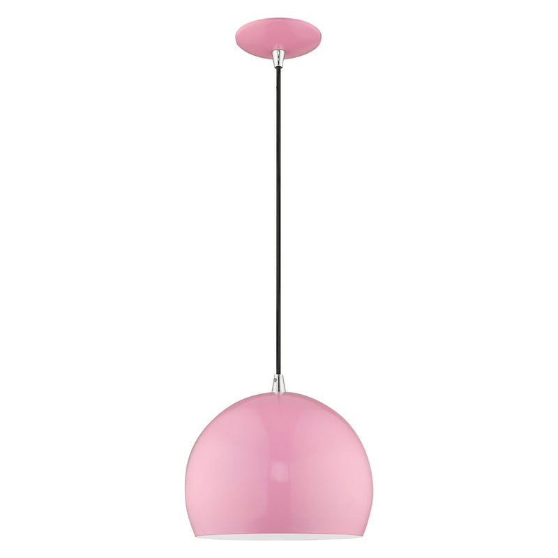 Livex Lighting Metal Shade Smooth Curve 1 Light Mini Pendant