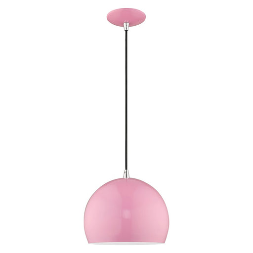 Livex Lighting Metal Shade Smooth Curve 1 Light Mini Pendant
