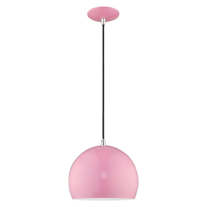 Livex Lighting Metal Shade Smooth Curve 1 Light Mini Pendant