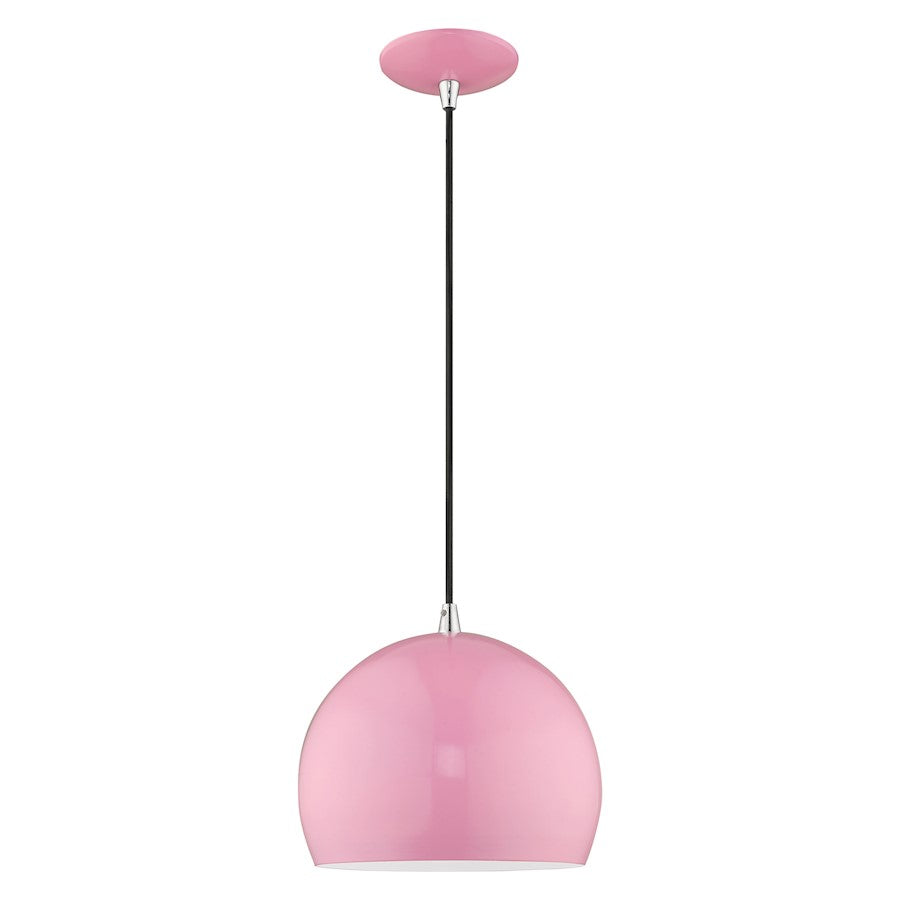 Livex Lighting Metal Shade Smooth Curve 1 Light Mini Pendant
