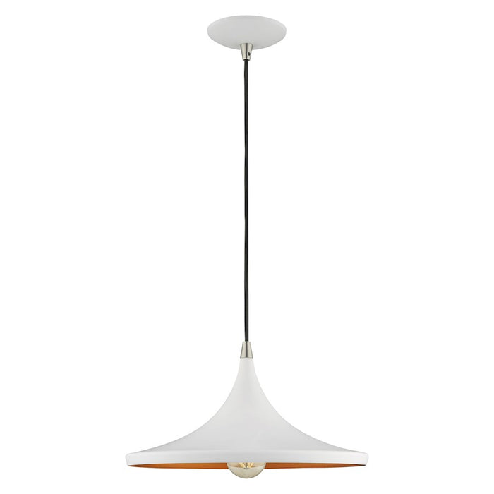 Livex Lighting Metal Shade 1 Light Mini Pendant, Gold Inside