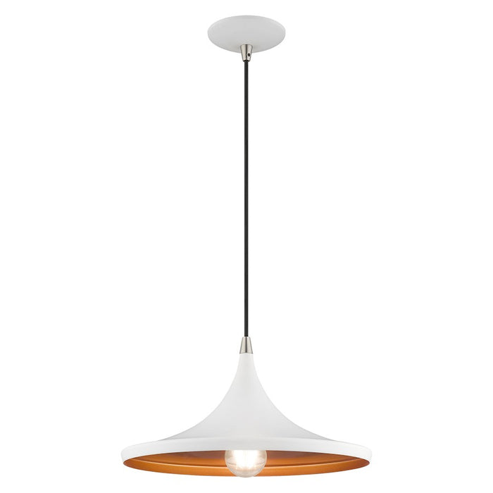 Livex Lighting Metal Shade 1 Light Mini Pendant, Gold Inside