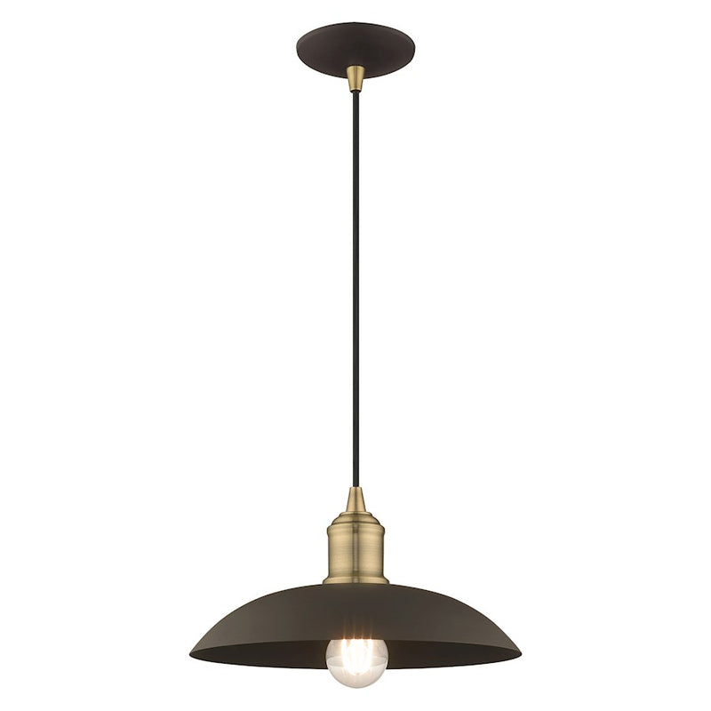 Livex Lighting Metal Shade 1 Light Mini Pendant