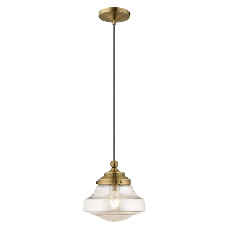 Livex Lighting Art Glass 1 Light Schoolhouse Mini Pendant