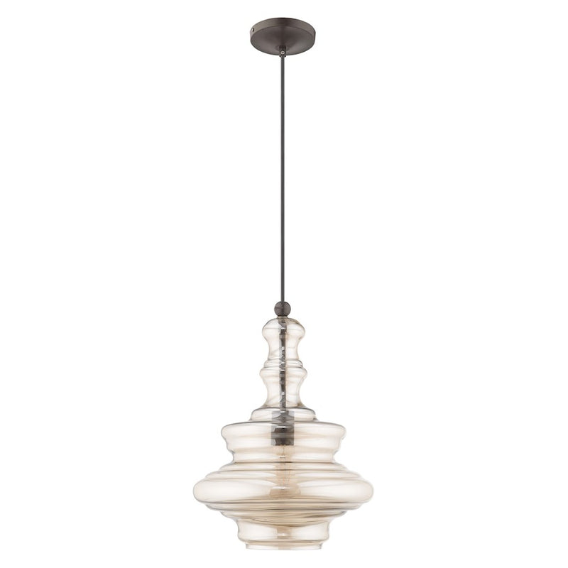 Livex Lighting Art Glass Throwback Style 1 Light Mini Pendant