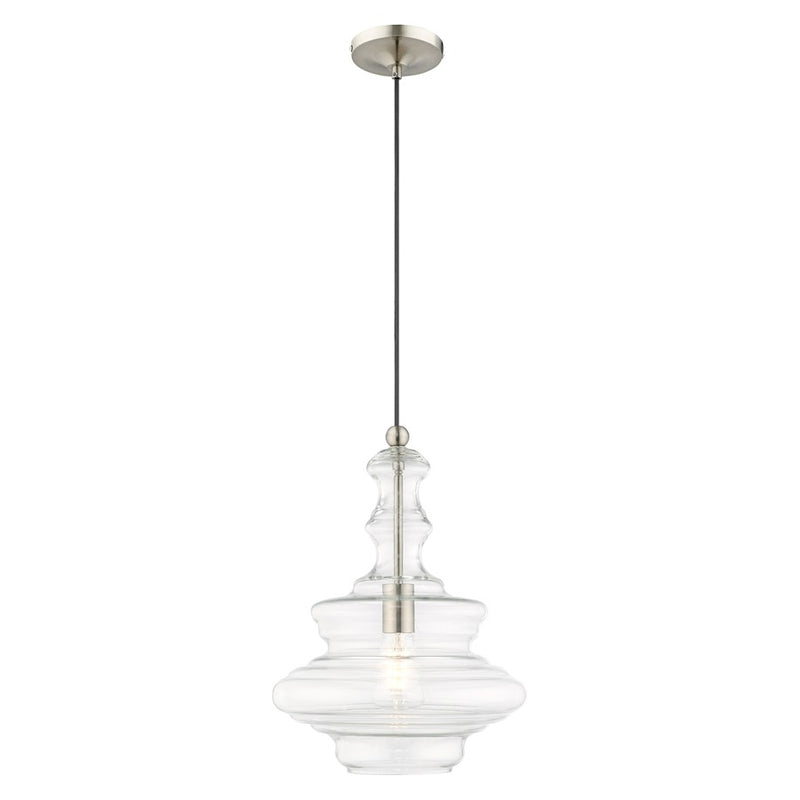 Livex Lighting Art Glass Throwback Style 1 Light Mini Pendant