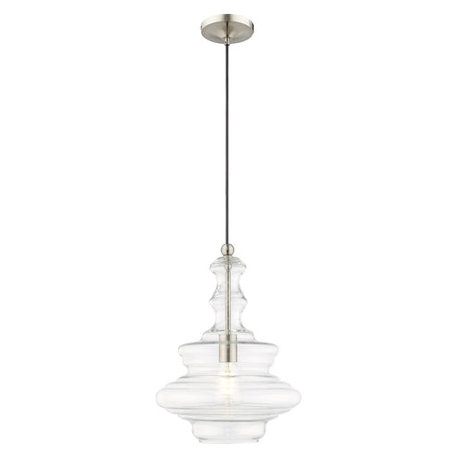 Livex Lighting Art Glass Throwback Style 1 Light Mini Pendant