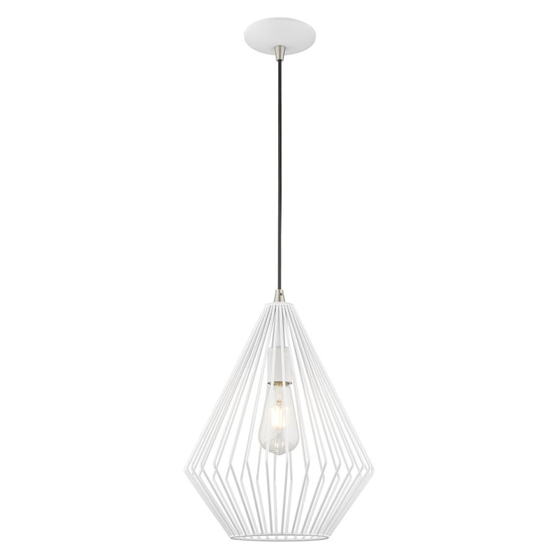 Livex Lighting Geometric Shade 1 Light Mini Pendant, Antique