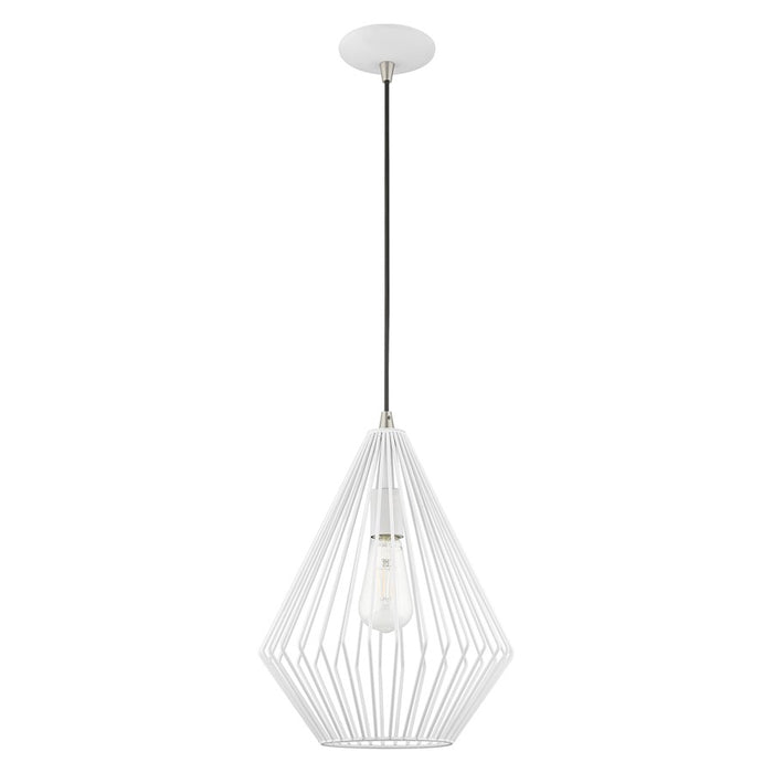 Livex Lighting Geometric Shade 1 Light Mini Pendant, Antique