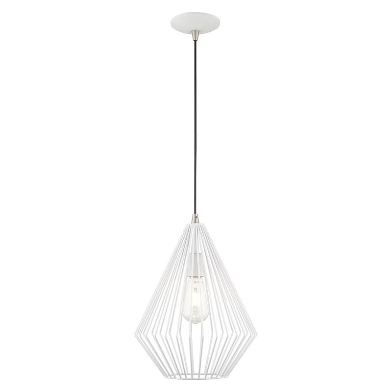 Livex Lighting Geometric Shade 1 Light Mini Pendant, Antique