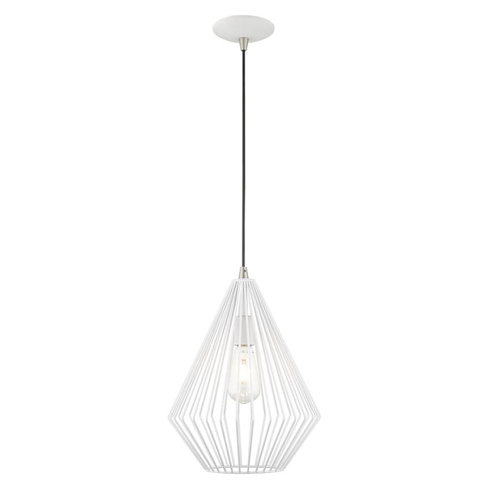 Livex Lighting Geometric Shade 1 Light Mini Pendant, Antique