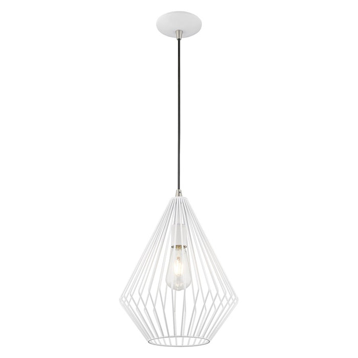 Livex Lighting Geometric Shade 1 Light Mini Pendant, Antique