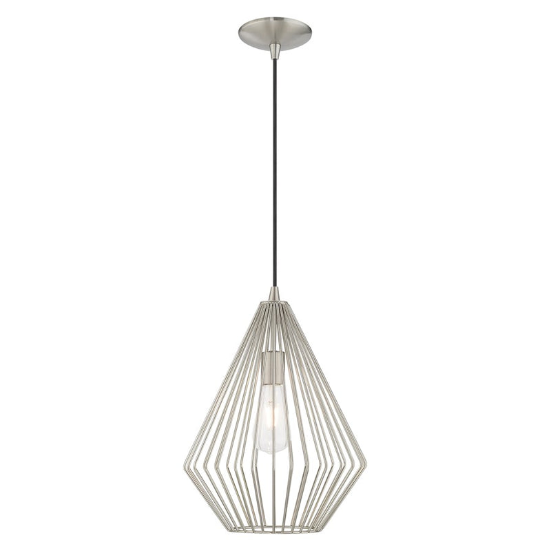Livex Lighting Geometric Shade 1 Light Mini Pendant, Antique