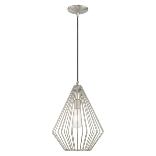 Livex Lighting Geometric Shade 1 Light Mini Pendant, Antique