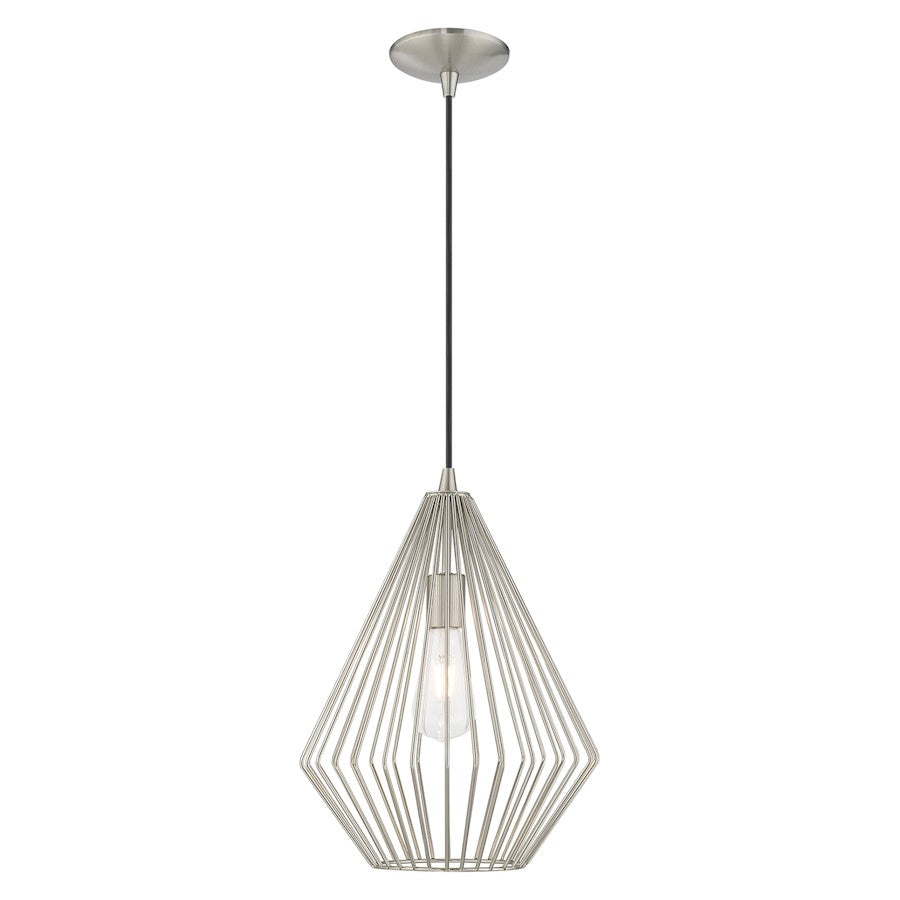 Livex Lighting Geometric Shade 1 Light Mini Pendant, Antique