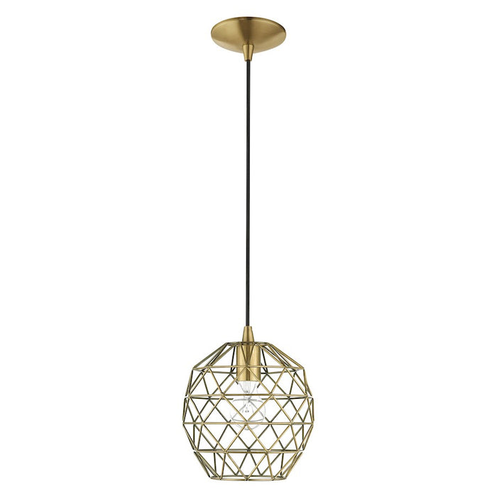 Livex Lighting Geometric Shade 1 Light Round Mini Pendant