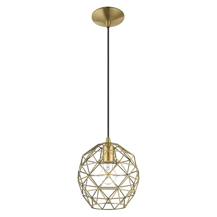 Livex Lighting Geometric Shade 1 Light Round Mini Pendant