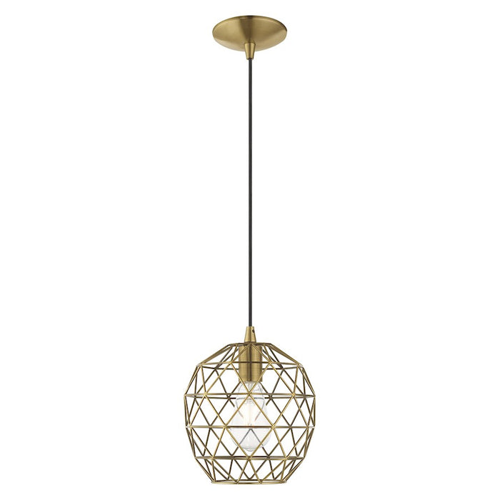 Livex Lighting Geometric Shade 1 Light Round Mini Pendant