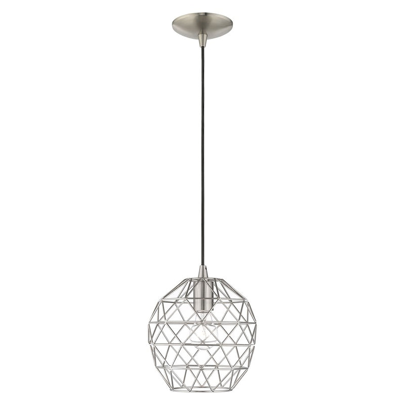 Livex Lighting Geometric Shade 1 Light Round Mini Pendant