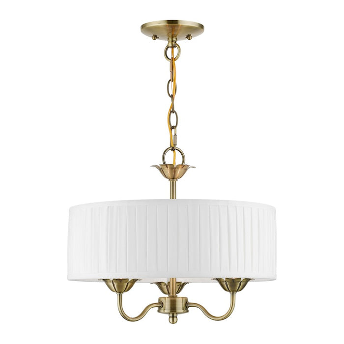 Livex Edinburgh 3 Light Pendant Chandelier, Off-White/White